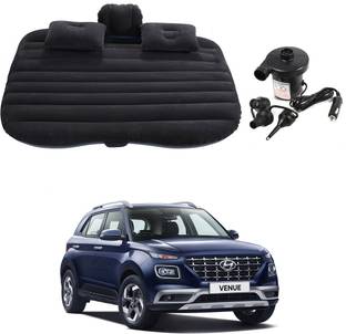 Oshotto Car Travel Inflatable Bed Mattress with Two Air Pillows For Hyundai Venue Black Car Inflatable Bed