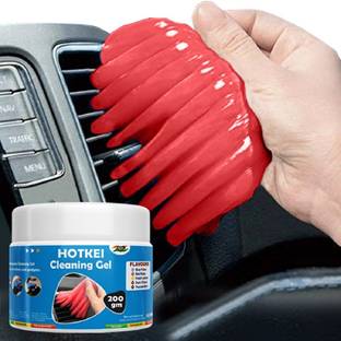 HOTKEI (200 gm) Rose Scented Car Ac Interior Dust Cleaner Cleaning Gel Accessories Kit Pack Of 1 Red Rose Scented Car Interior Cleaner Gel Vehicle Interior Cleaner