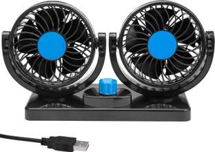 AUTOGARH USB Dual Head Car Cooling Fan with 360 Degree Rotation for Laptop & Desk Car Interior Fan