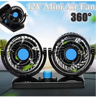 Ajeetech 12V DC Car Fan for Dashboard 360 Degree Rotatable 100% copper motor winding Car Interior Fan