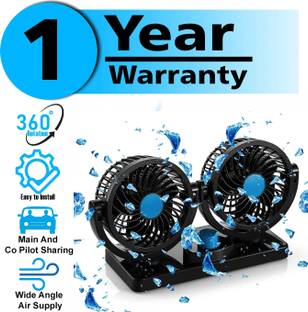 Rhtdm Car Fan 12V 360 Head 2 Speed Quiet Strong for All Auto Vehicles-115 Car Interior Fan