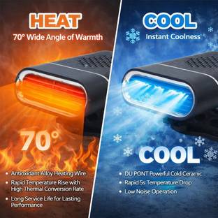 mirren 2 in 1 Car Heater 150W 12V Portable Fast Heating Defroster & Defogger Fan Car Interior Fan