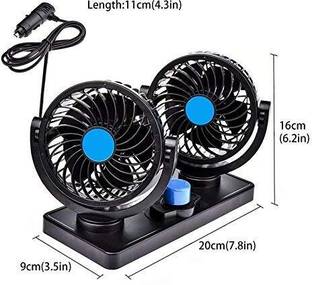 ZULUSTYL 12V DC Electric Dashboard 360 Degree Rotatable Fan-47 Car Interior Fan