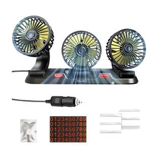 EliteAuto high speed moveable triple head Car Cooling Fan 12V With 360 Degree 2 Speed, Car Interior Fa...
