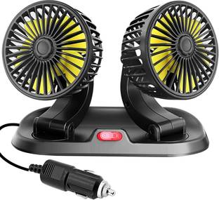 Otoroys Car Fan 12V 360 Degree Dual Head 2 Speed Dashboard Auto Cooling Air Fan Car Interior Fan