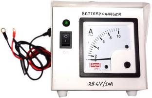 SOLAR UNIVERSE INDIA Battery Charger for 24V and 25.6V Batteries with Analogue Meter - 10amps Voltmeter