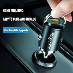 Audio Wheels High-Power Dual-Port USB-C Car Fast Charging Adapter for All Smartphone : 65W Car Laptop Charger
