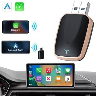 Exblack 2 in 1 Wireless Carplay & Android Auto USB Adaptor for Car Plug N Play OEM Car Stereo