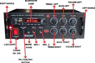 RS SATRON (1002) Bluetoth Amplifier [MIC Input/USB/SD Card Slot/ FM Radio Car Stereo