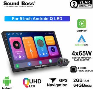 Sound Boss Androidify 3rdGeneration Bass-Blaster 9'' Inch Q-LED Car-Play (2GB/64GB) Android Car Stereo