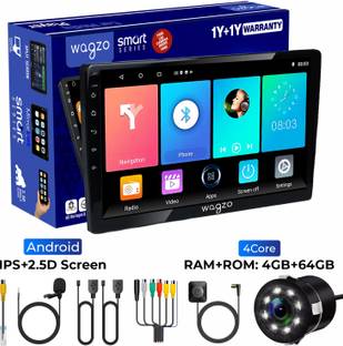 Wagzo 9 Inch Car Android TS9 4GB+64GB,4th Gen,4 Core,IPS Display,LED CAMERA|WAP-24 Car Stereo