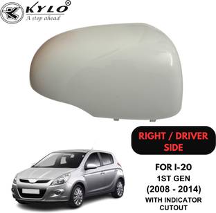 KYLO Side Mirror cover for i 20 with indicator hole (Right side, white) Plastic Car Mirror Cover