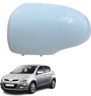 KYLO Side Mirror cover for i20 with indicator hole (Left side, white) Plastic Car Mirror Cover
