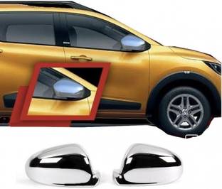 AutoBlinq Chrome Finish OVRM Cover Garnish Trim Side View Mirror Cover for Renault Triber Plastic Car Mirror Cover