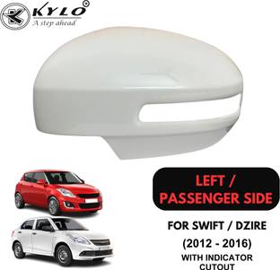 KYLO Left Side Mirror Cover for Swift | With Pre-Cut Indicator Hole Plastic Car Mirror Cover