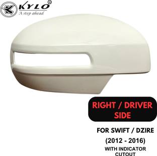 KYLO SIDE MIRROR COVER FOR SWIFT / SWIFT DZIRE WITH INDICATOR HOLE(RIGHT SIDE)(WHITE) Plastic Car Mirror Cover