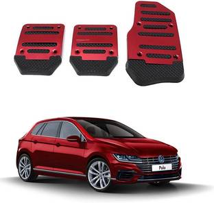 Motopex Red 3 Pcs Non-Slip Manual Car Guj Pedals Kit Sports Pad Covers Set Car Pedal