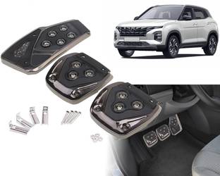 Selifaur BP11 - 3 Pcs Black Non-Slip Manual Car Pedals kit Pad Covers Set Creta 2024 Car Pedal