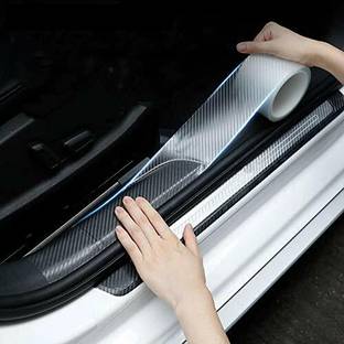 LAVITRA HI-Gloss Trans Fiber Style Waterproof Car Seal Strip Door Edge Cover Guard Strips Entry Sill Guard Scuff Plate Protectors Universal Anti-Scratch Step Decoration Cover Tape -5 Car Beading Roll For Bumper, Door, Trunk, Window Sill