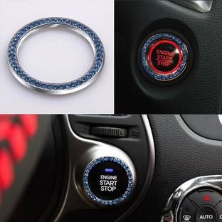 BEAUTY OF GMA Car Engine Start Stop Cover Push Button Diamond Rhinestone (BLUE) Car Pet Door Protector