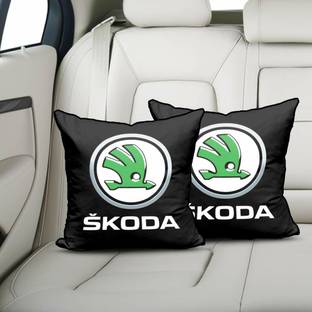 kioni Black Polyester Car Pillow Cushion for Skoda