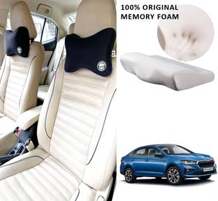 Oshotto Black Memory Foam Car Pillow Cushion for Skoda