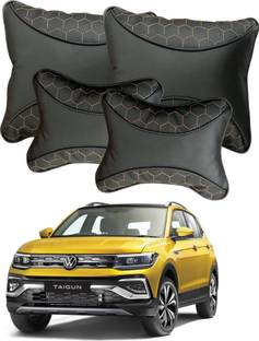 PEEPS STORE Black Leatherite Car Pillow Cushion for Volkswagen