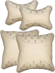 PEEPS STORE Beige Leatherite Car Pillow Cushion for Volkswagen