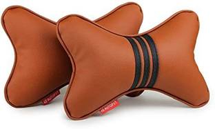 AUTOFIT Brown, Black Leather Car Pillow Cushion for Universal For Car
