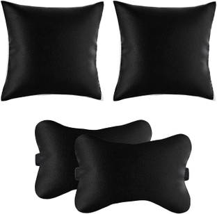 Edylinn Black Leather Car Pillow Cushion for Universal For Car
