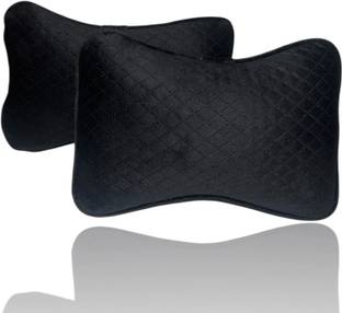 FAMEXON Black Velvet Car Pillow Cushion for Universal For Car