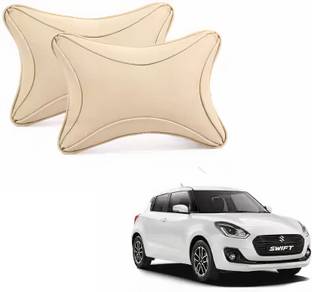 ABP Beige Leatherite Car Pillow Cushion for Universal For Car