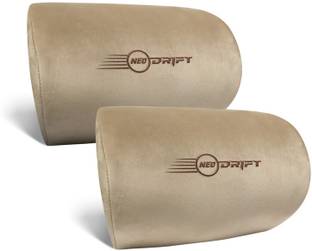 Neodrift Beige Polyutherine, Velvet Car Pillow Cushion for Universal For Car