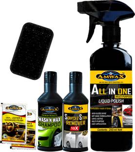amwax Liquid Car Polish for Exterior, Headlight, Metal Parts, Dashboard, Tyres