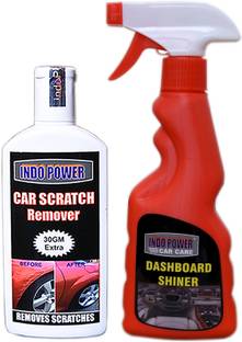 INDOPOWER DASHBOARD SHINER SPRAY 250ml+ Scratch Remover 100gm. Car Washing Liquid