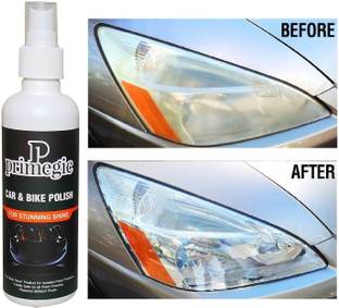 PRIMEGIC Liquid Car Polish for Metal Parts, Leather, Windscreen, Headlight, Exterior, Dashboard, Chrome Accent, Bumper