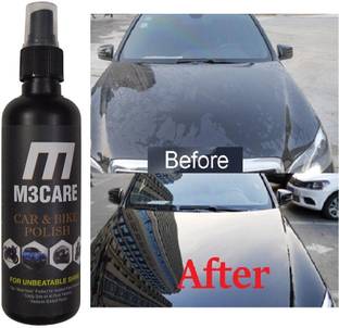 M3CARE Liquid Car Polish for Metal Parts, Dashboard, Leather, Bumper, Exterior, Chrome Accent, Windscreen, Headlight