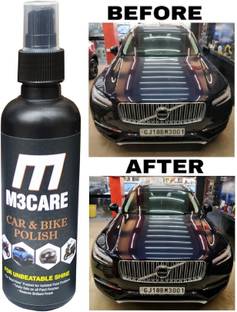 M3CARE Liquid Car Polish for Metal Parts, Dashboard, Leather, Bumper, Exterior, Chrome Accent, Windscreen, Headlight