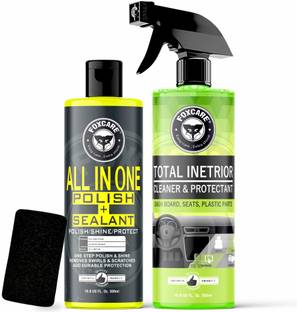 FOXCARE Liquid Car Polish for Exterior, Dashboard, Metal Parts, Tyres, Leather, Headlight, Chrome Accent
