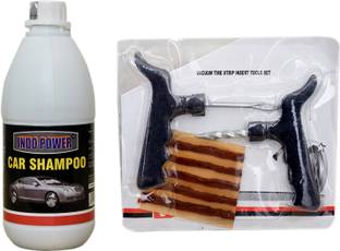 INDOPOWER CAR SHAMPOO 500ml+ Tubelass smart Panchar Kit. Car Washing Liquid