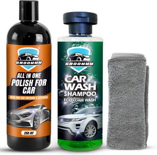 Groommm Liquid Car Polish for Bumper, Chrome Accent, Exterior, Headlight, Metal Parts, Tyres, Windscreen
