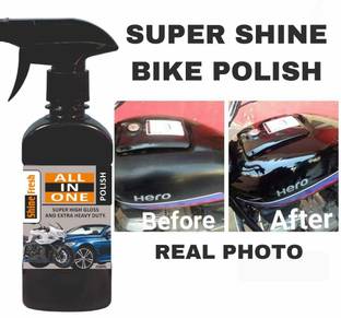 Shine Fresh Liquid Car Polish for Dashboard, Bumper, Chrome Accent, Exterior, Headlight, Leather, Metal Parts, Tyres, Windscreen