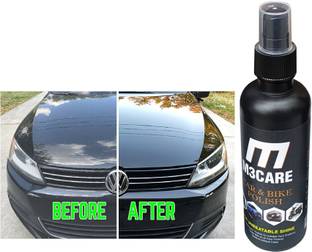 M3CARE Liquid Car Polish for Chrome Accent, Bumper, Dashboard, Exterior, Headlight, Leather, Metal Parts, Windscreen