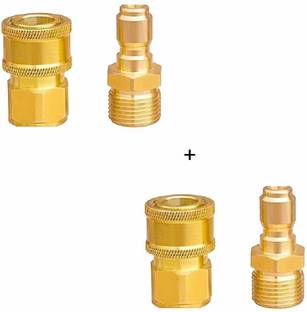 PARTHVI Quick Connect Adapter Fittings for Pressure Washer Hose Pipe M22 x 15 (Set of 2) Pressure Washer