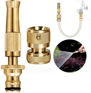 SHREEJIIH Brass Nozzle Water Spray Gun Hose Nozzles Pipe For Gardening And Washing Spray Gun