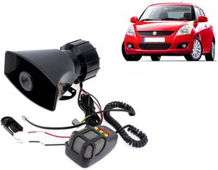 Selifaur 12 Volt Electric Air Horn Siren Speaker With Mic 7 Tone Sound Siren Hooter/Ambulance/Siren/Traffic Sound For Swift Type -2 Component Car Speaker