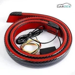 CARZEX Rear Light with Turn Signal & DRL +Carbon Fiber Strip + Universal Fit Car Spoiler