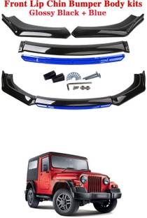 XZRTZ Car Front Bumper Spoiler Splitter Body Kit Side Skirt Front Bumper Guard 370 Matte, Glossy Mahindra Thar Front Garnish