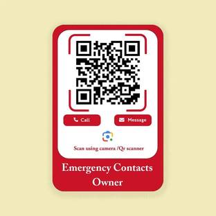 Emergency contact owner QR Emblem for Car
