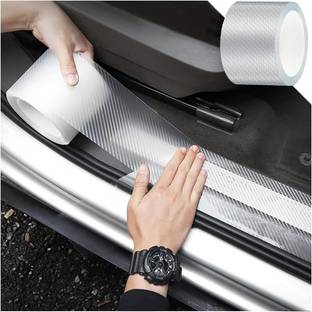 HIYARAM High Gloss Anti Scratch White Carbon Fiber Paint Protection Film Tape Car Beading Roll For Door, Window, Bonnet